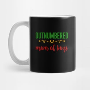 Outnumbered, Mom of Boys, African Colors Mug